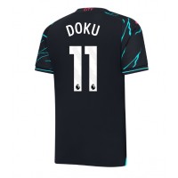 Camisa de Futebol Manchester City Jeremy Doku #11 Equipamento Alternativo 2023-24 Manga Curta